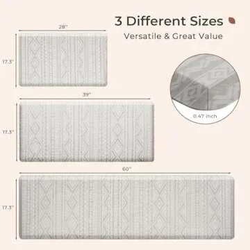 FRESHMINT Boho Kitchen Mat - Comfort & Style for Kitchens