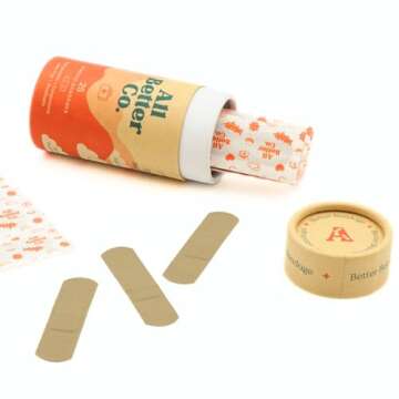 All Better Co. The Better Bandage - Organic Bamboo, Hypoallergenic, Earth-Friendly Adhesive - Pack of 25