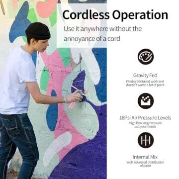 Airbrush-Kit Air Brush Kit With Airbrush Compressor Nail Charms Wireless Air Brush for Barber, Nail Art, Cake Decor, Makeup, Model Painting (Pink)