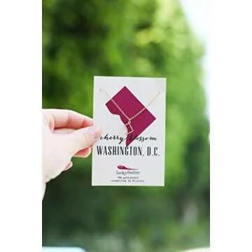 Lucky Feather Washington D.C. State Necklace, 14K Gold-Dipped