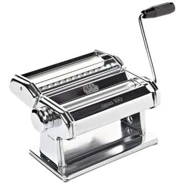 MARCATO Made in Italy Atlas 180 Classic Manual Pasta Machine, Chrome Steel. Makes Lasagne, Fettuccine & Tagliolini.