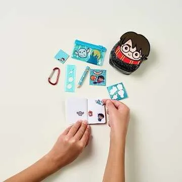 REAL LITTLES Harry Potter Wizarding World Backpack with 6 Micro Stationery Surprises Inside! 4 to Collect - Harry Potter, Hermione Granger, Ron Weasley and Hedwig - Styles May Vary