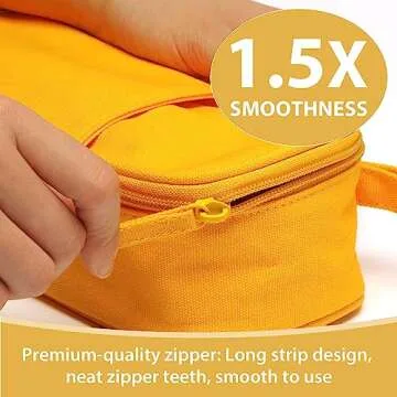 SPACEMATE Heavy Duty Canvas Pencil Case Pouch Bag - Holds 50-100 Pencils - Large Big Capacity Aesthetic Pen Case School Supplies for Back to School College Students (Yellow)