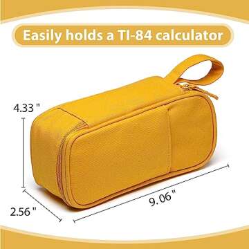 SPACEMATE Heavy Duty Canvas Pencil Case Pouch Bag - Holds 50-100 Pencils - Large Big Capacity Aesthetic Pen Case School Supplies for Back to School College Students (Yellow)