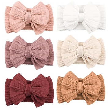 Niceye Handmade Baby Headbands Soft Stretchy Nylon Hair Bands with Bows for Newborn Infant Baby Todd...