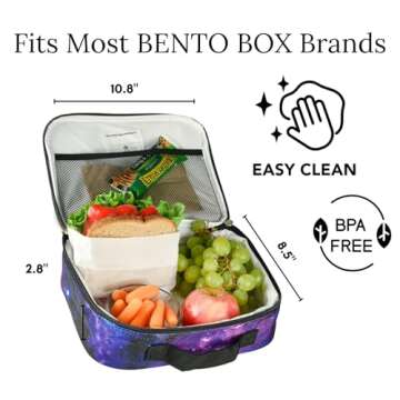 Fenrici Black Insulated Lunch Box for Kids and Adults