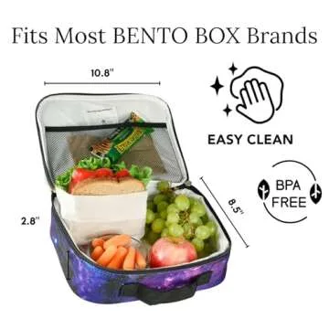 Fenrici Black Insulated Lunch Box for Kids and Adults