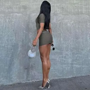 Chic Slim Fitted Crop Tee & Bodycon Skirt Set for Women