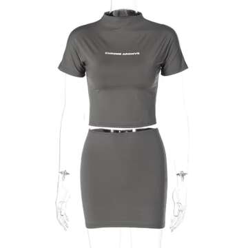 Chic Slim Fitted Crop Tee & Bodycon Skirt Set for Women