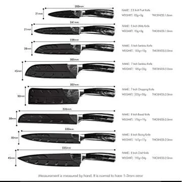 FULLHI 14-Piece Premium German Stainless Steel Knife Set