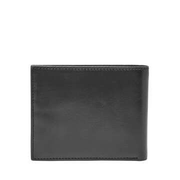 Fossil Men's Ryan Leather RFID-Blocking Bifold with Flip ID Wallet, Black, (Model: ML3729001)