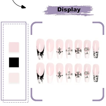 French Tip Press on Nails - 24 Pcs Stylish Acrylic Set