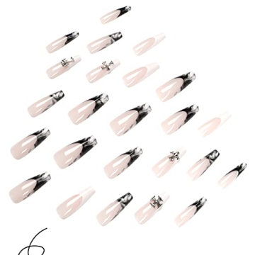 French Tip Press on Nails - 24 Pcs Stylish Acrylic Set