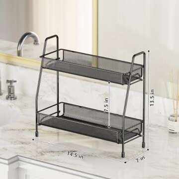 EKNITEY 2 Tier Spice Rack Organizer - Multi-Purpose Storage