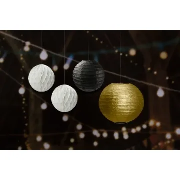 New Year's Gold Black White Decorations Party Kit