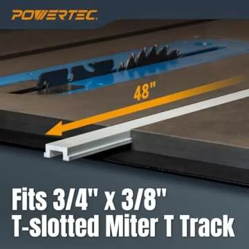 POWERTEC 48" Miter Bar for Table Saw and Router