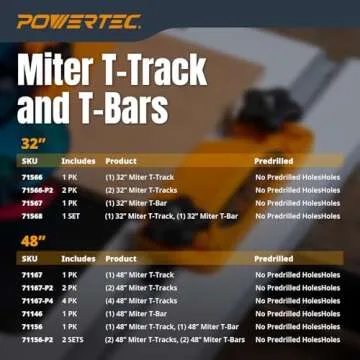 POWERTEC 48" Miter Bar for Table Saw and Router