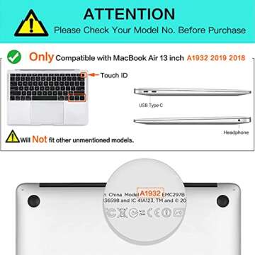 MOSISO Keyboard Cover for MacBook Air 13 inch 2018 2019 A1932, Rose Quartz Silicone Skin with Protec...