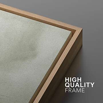 MUDECOR Framed Canvas Print Wall Art Brown Landscape Against Gray Cloudy Sky Nature Wilderness Illustrations Impressionism Rustic Scenic Colorful for Living Room, Bedroom, Office - 16"x24" Natural