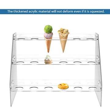 Fivtyily Clear Acrylic Food Cone Display Stand for Parties