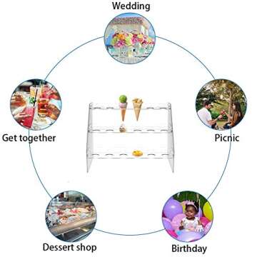 Fivtyily Clear Acrylic Food Cone Display Stand for Parties