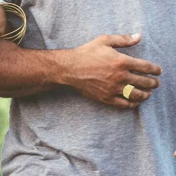 10K Yellow Gold Royal Flush Poker Ring Band