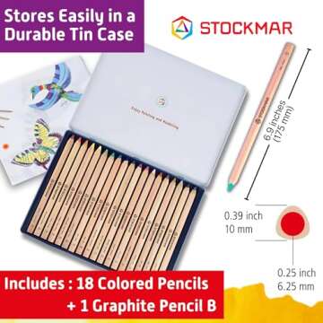STOCKMAR Colored Pencils Triangular - Set of 18 Colors + 1 Graphite Pencil, Sustainable Wooden Penci...