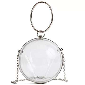 LETODE Mini Round Ball Shape Purse Transparent Evening Clutches Cute Clear Acrylic Box Shoulder Bags...