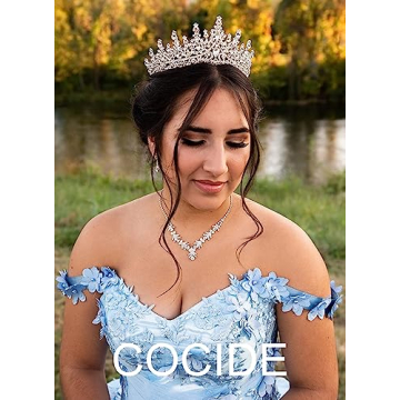 COCIDE Silver Crown Tiara for Wedding Parties and Events