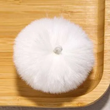 SUSULU White Pom Poms for Crafts - Soft Faux Fur Balls for DIY Decoration