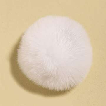 SUSULU White Pom Poms for Crafts - 6 Pack of 2.8in Balls