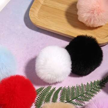 SUSULU White Pom Poms for Crafts - 6 Pack of 2.8in Balls