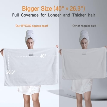 BYCOO Large Microfiber Hair Towel Wrap for Fast Drying