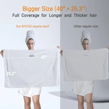 BYCOO Large Microfiber Hair Towel Wrap for Fast Drying