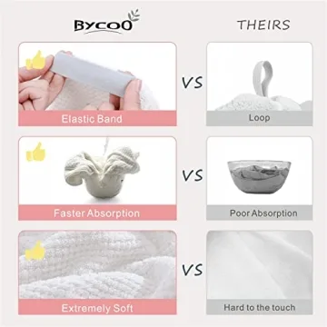 BYCOO Large Microfiber Hair Towel Wrap for Fast Drying