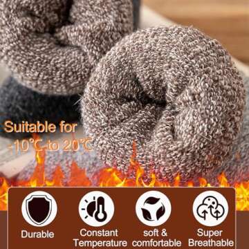 MOSOTECH 5 Pairs Womens Wool Socks, Thick Warm Cozy Crew Winter Socks Boot Socks Thermal Gifts Socks, Size 5-10