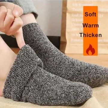 MOSOTECH 5 Pairs Womens Wool Socks, Thick Warm Cozy Crew Winter Socks Boot Socks Thermal Gifts Socks, Size 5-10