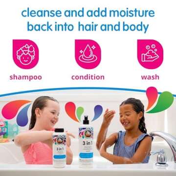 SoCozy Kids 3-in-1 Shampoo, Conditioner & Body Wash - All in 1 Shower & Bath Shampoo, Conditioner & Soap Combo - Cleanses & Moisturizes w/ No Parabens, Sulfates, Synthetic Colors or Dyes (10.5 fl oz)