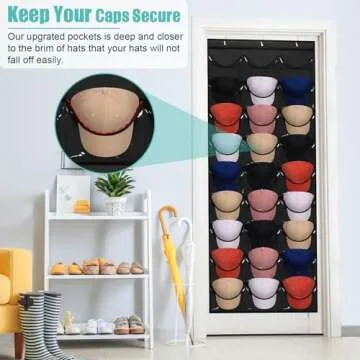 Tiblue Hat Organizer for Baseball Caps - 27 Pockets Storage