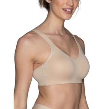 Vanity Fair Women's Wireless Bra, Soft Smoothing Fabrics, Sizes S-3XL, Breathable Cups-Natural, XX-L...