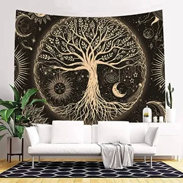 Tree of Life Tapestry | Sun Moon Stars Wall Art