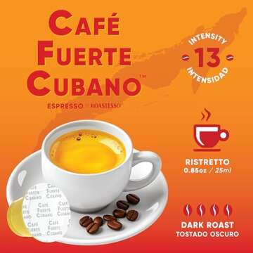 Café Fuerte Cubano, Espresso Pods, Nespresso Capsules Compatible with OriginalLine Machines, Strong...