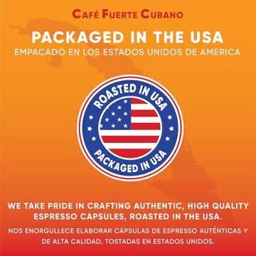 Café Fuerte Cubano, Espresso Pods, Nespresso Capsules Compatible with OriginalLine Machines, Strong Cuban Coffee, Ristretto Cafecito, Intensity 13, Dark Roast, High In Caffeine (40 Count)