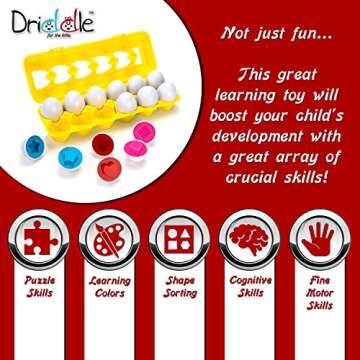 Color & Shapes Matching Egg Toy - Shape Sorting & Color Recognition Learning Toy for Toddlers - Pres...