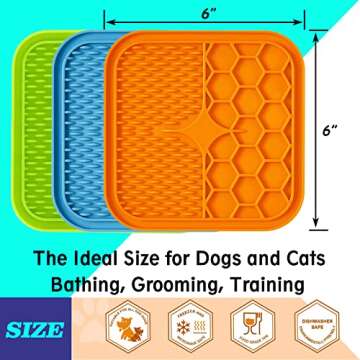 Kwispel Lick Mat for Dogs, Dog Lick Mat with Suction Cups for Anxiety, Peanut Butter Dog Licking Mat Slow Feeder Dispensing Treater Lick Pad for Dogs Cats Grooming Bathing and Training (Small Orange)