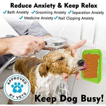 Kwispel Lick Mat for Dogs, Dog Lick Mat with Suction Cups for Anxiety, Peanut Butter Dog Licking Mat Slow Feeder Dispensing Treater Lick Pad for Dogs Cats Grooming Bathing and Training (Small Orange)