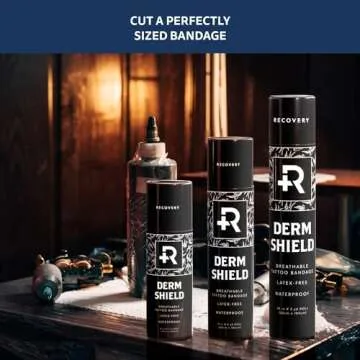 Recovery Aftercare Derm Shield Tattoo Aftercare Bandage Roll - Waterproof Adhesive Bandages, Transparent Matte Film - 8 Inches x 2 Yards