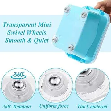 Honoson 8 Pcs Self Adhesive Caster Wheels Appliance Rollers Appliance Sliders for Kitchen 360° Swivel Universal Wheel Mini Small Kitchen (Clear with 1 Steel Ball Style)