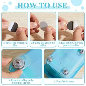 Honoson 8 Pcs Self Adhesive Caster Wheels Appliance Rollers Appliance Sliders for Kitchen 360° Swivel Universal Wheel Mini Small Kitchen (Clear with 1 Steel Ball Style)