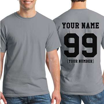 TEEAMORE Men Women Custom T Shirt Add Your Text Design Your Own Back Side Shirt Gravel